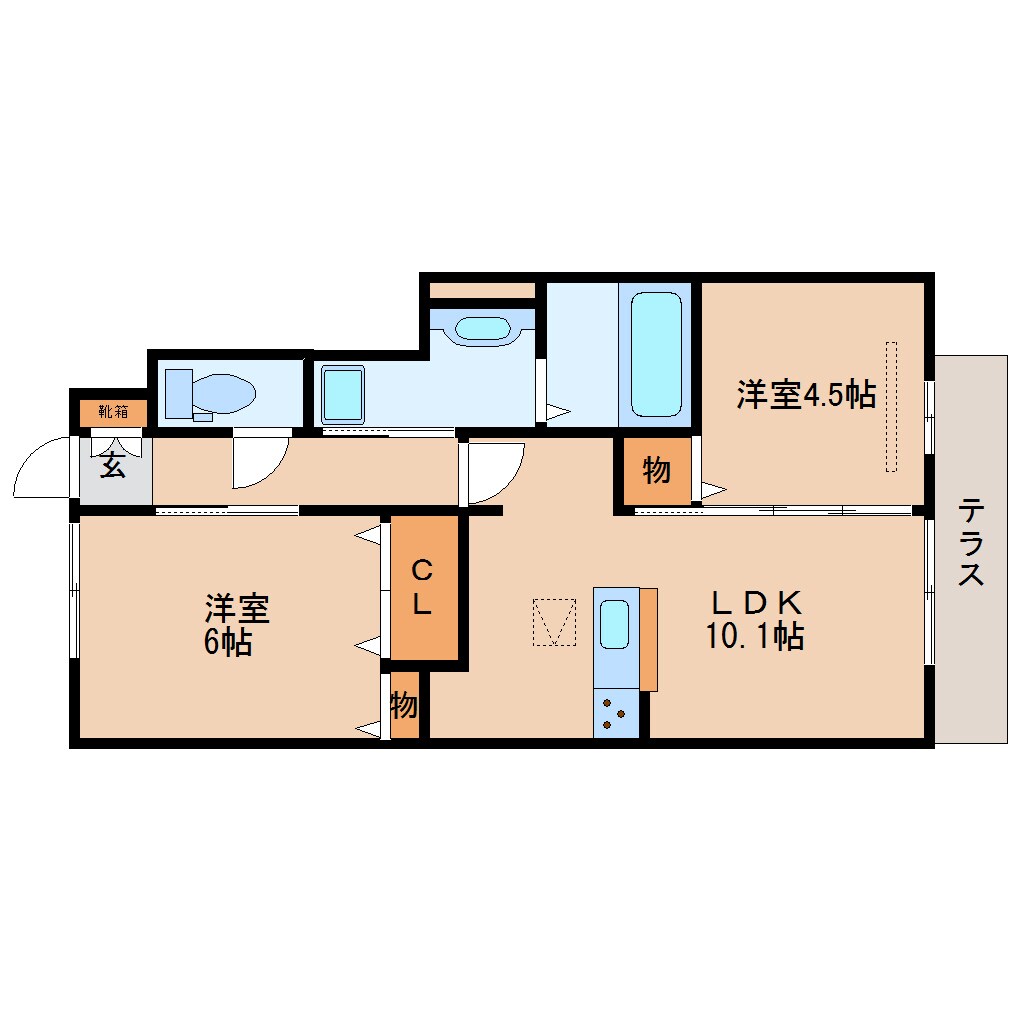 京都府相楽郡精華町狛田2丁目ハイツ 1階の物件間取画像