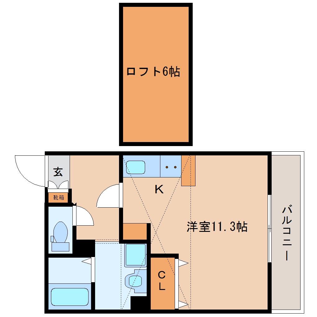 奈良県奈良市西大寺新町1丁目コーポ 2階の物件間取画像