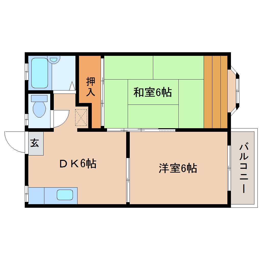 高の原駅 バス5分  左京2丁目下車：停歩3分 2階の物件間取画像