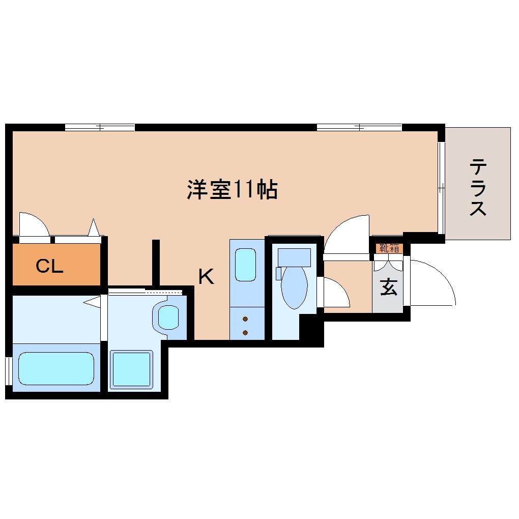 奈良県奈良市西大寺小坊町ハイツ 1階の物件間取画像