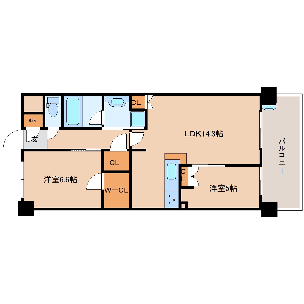 大和西大寺駅 徒歩2分 7階の物件間取画像