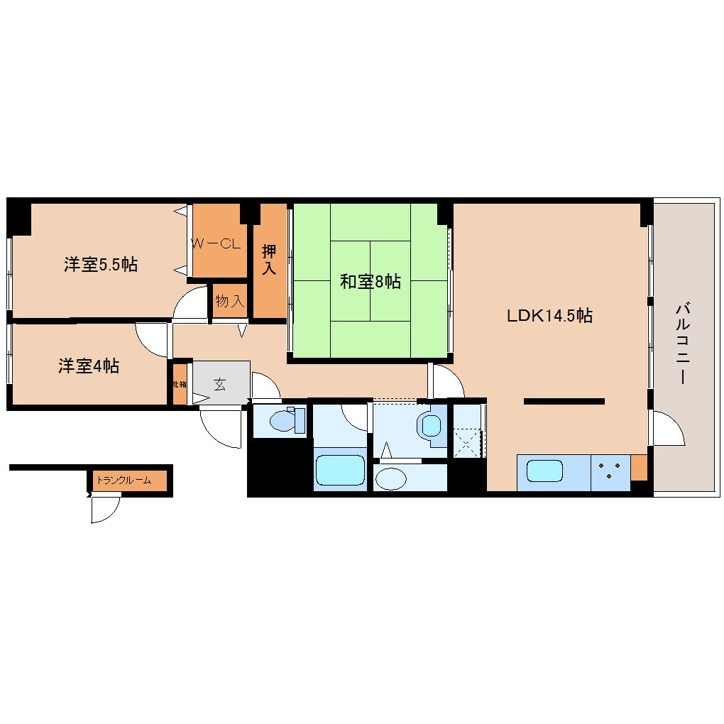 奈良県奈良市西大寺新町1丁目マンション 1階の物件間取画像