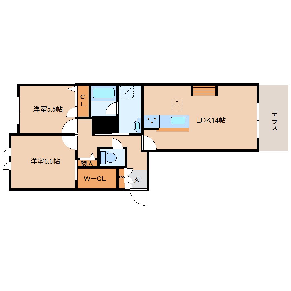奈良県奈良市法華寺町ハイツ 1階の物件間取画像