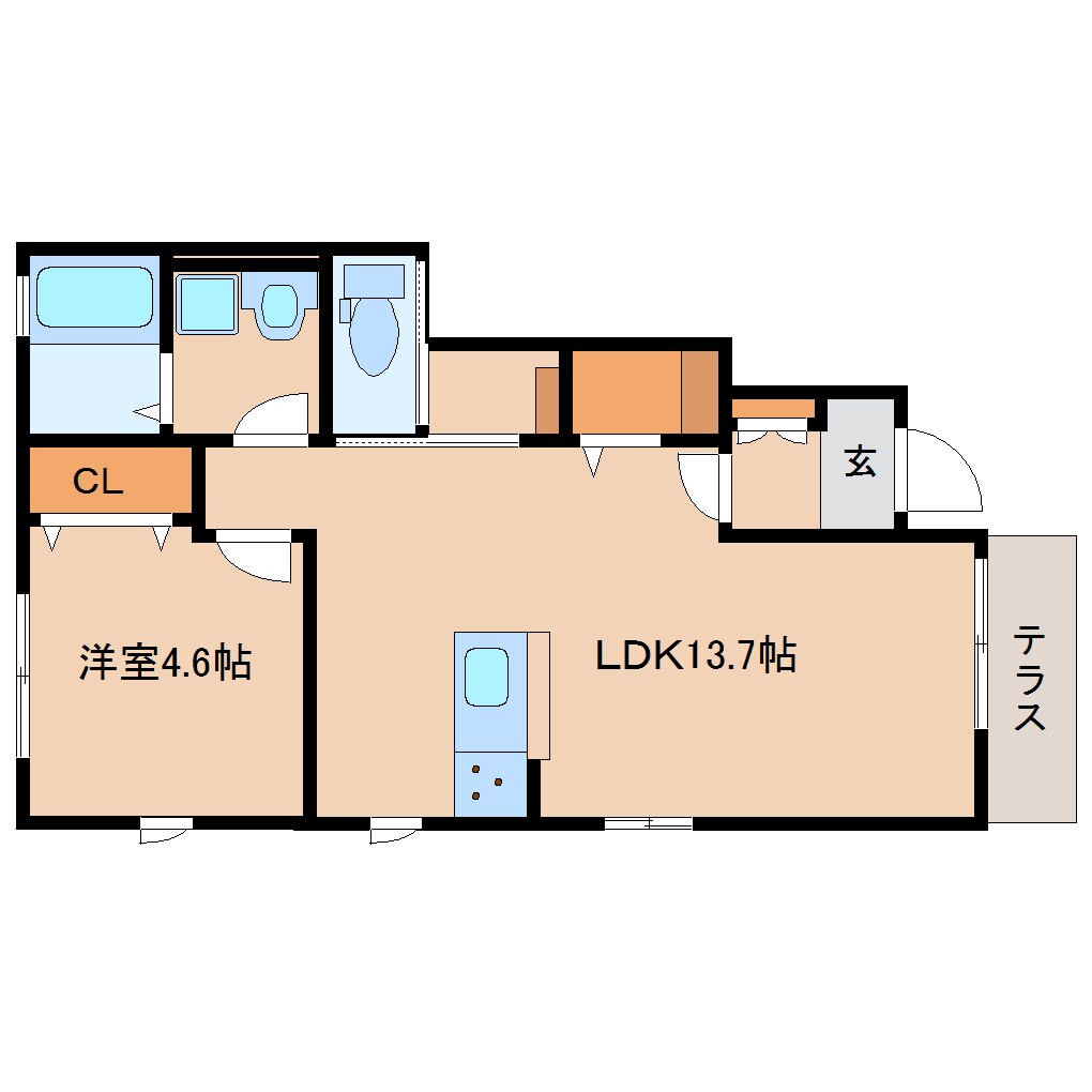 奈良県奈良市秋篠町ハイツ 1階の物件間取画像