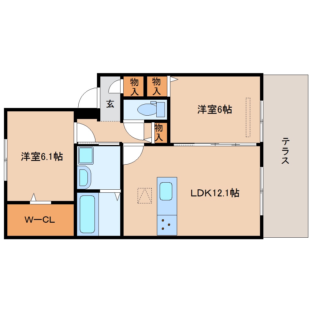 尼ケ辻駅 徒歩19分 1階の物件間取画像