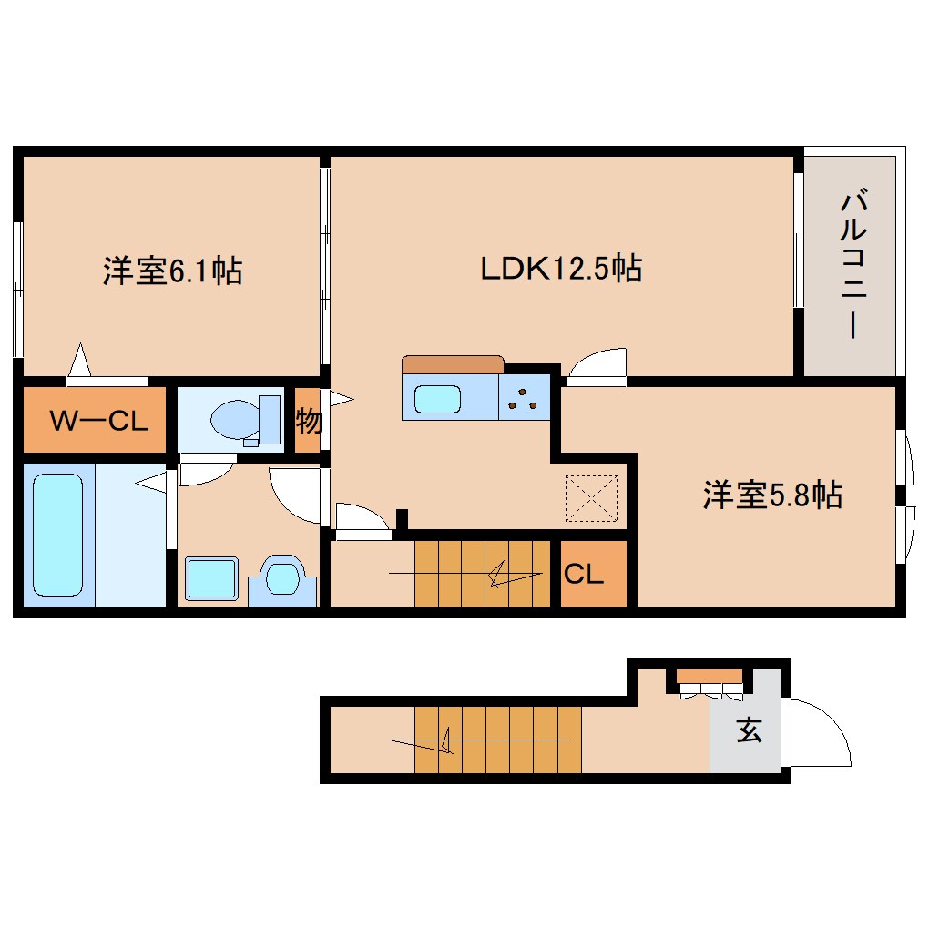 大和西大寺駅 徒歩10分 2階の物件間取画像