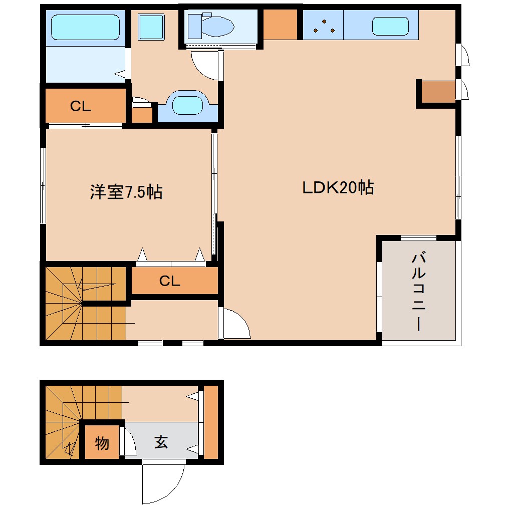 京都府相楽郡精華町光台4丁目ハイツ 2階の物件間取画像