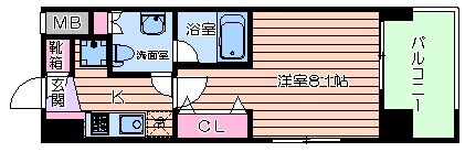 クレストフォルム大阪天満橋の物件間取画像