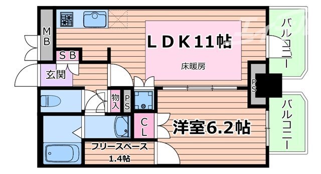 プレサンスNEO中之島公園の物件間取画像