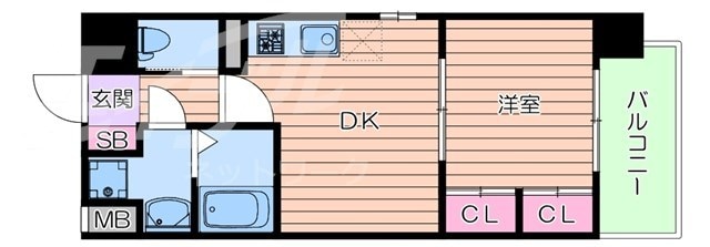 プライマル南森町(旧)ビガーポリス415松ヶ枝町Ⅲの物件間取画像