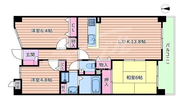 ファミール扇町アーバンステージの物件間取画像