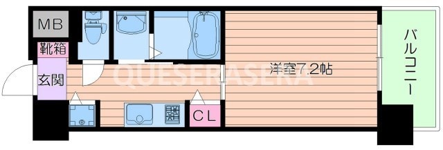 南森町駅 徒歩5分 4階の物件間取画像