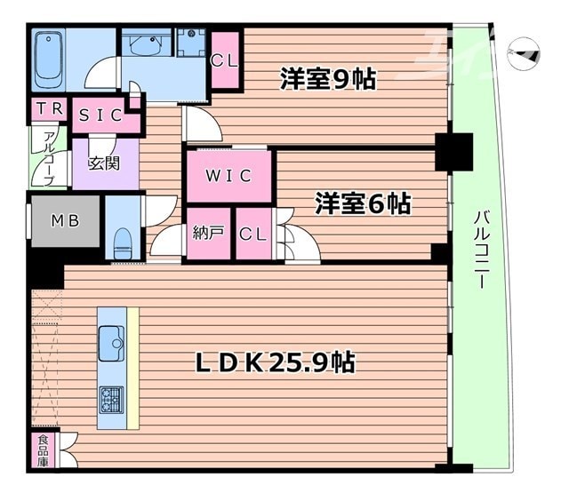 大阪ひびきの街　ザ・サンクタスタワーの物件間取画像