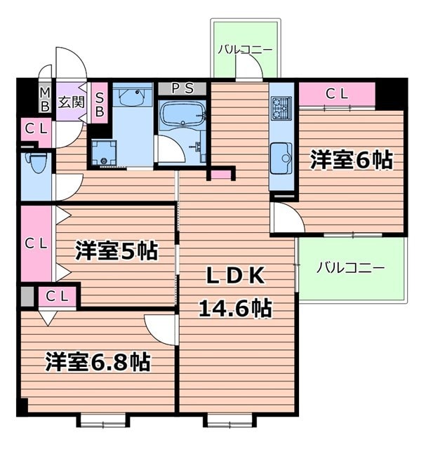 アーバンビュー西梅田の物件間取画像