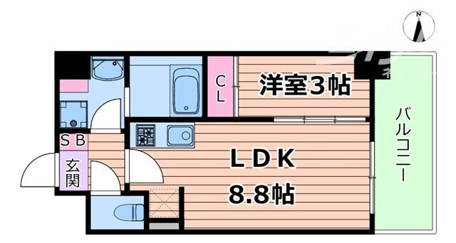 アーバネックス新町Ⅱの物件間取画像