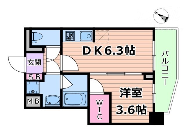 ライフフィールドなにわ本町RUELLEの物件間取画像