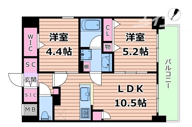 アーバネックス梅田中崎町Ⅱの物件間取画像