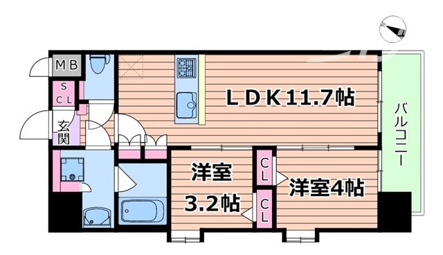 スプランディット新大阪Ⅶの物件間取画像