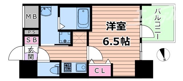 コンフォリア・リヴ南森町Ⅱの物件間取画像