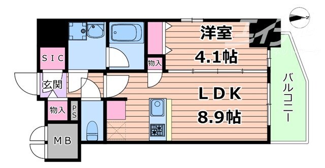 エスリードレジデンス大阪谷町ザ・マークスの物件間取画像