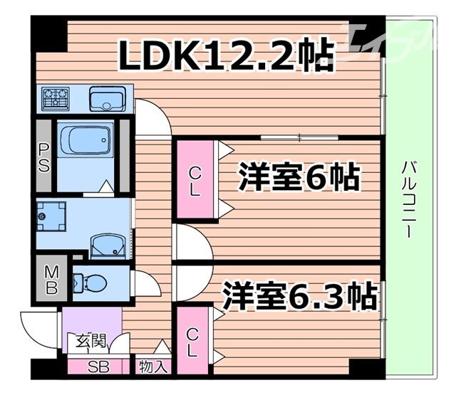 レジディア西天満の物件間取画像