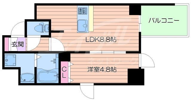 プレサンス北浜レガーロの物件間取画像