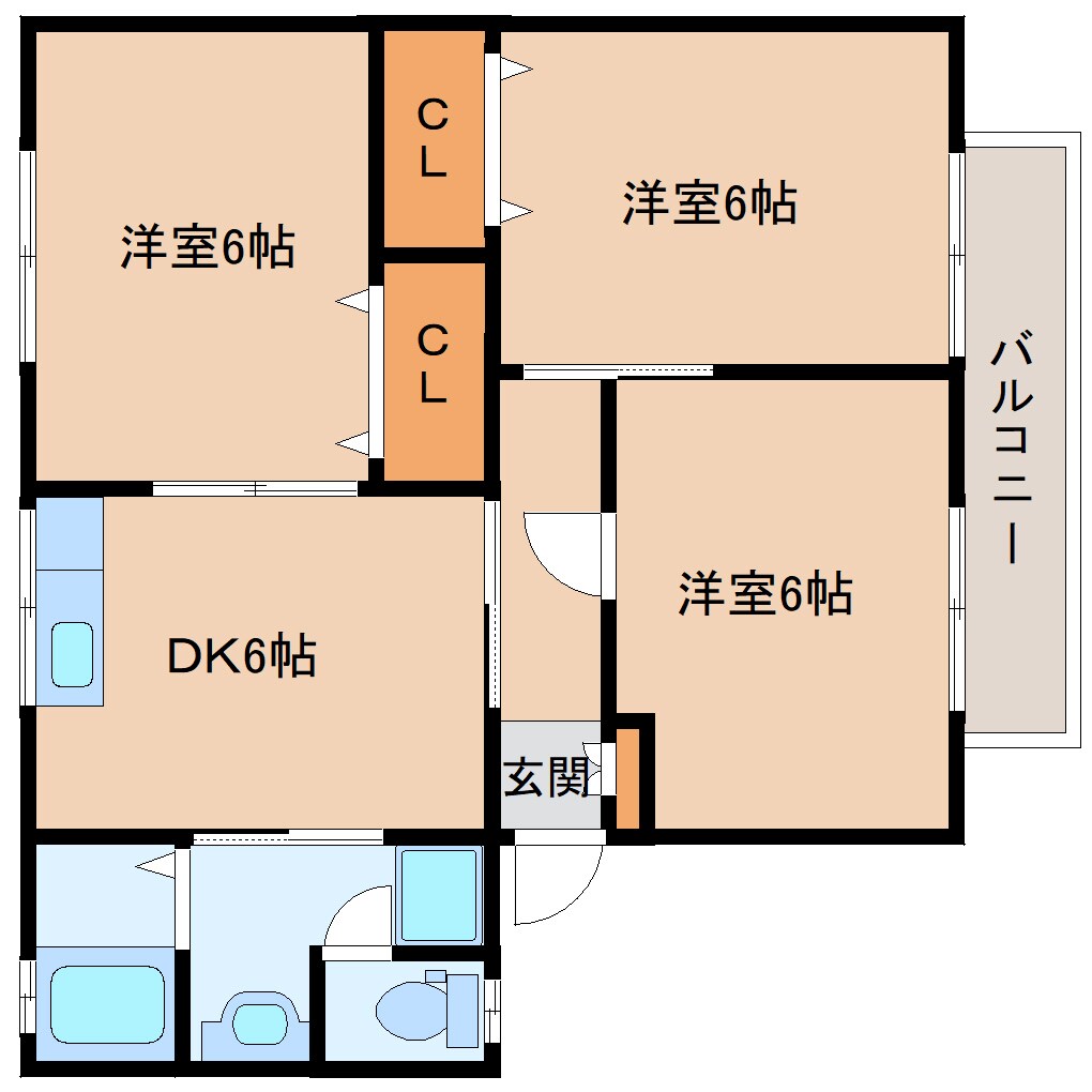 奈良県大和高田市東中2丁目ハイツ 1階の物件間取画像