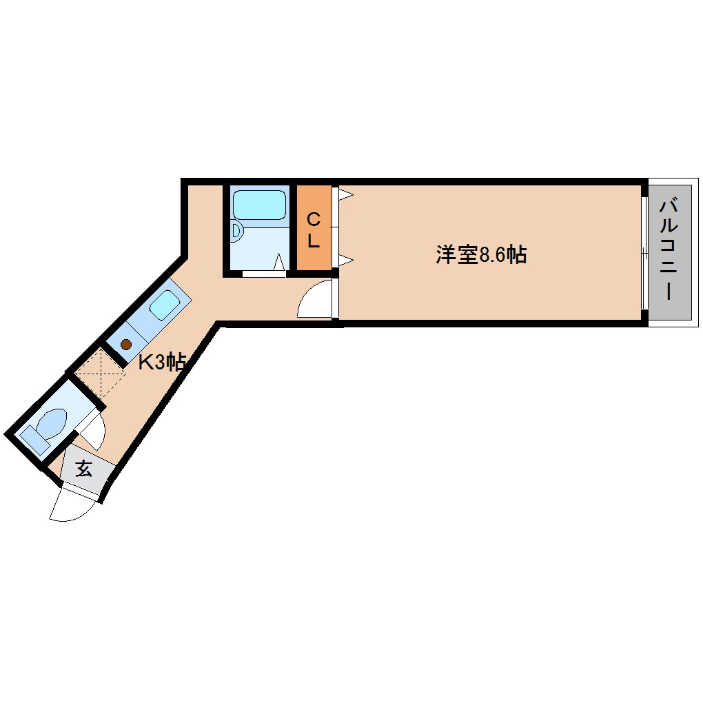 奈良県大和高田市北本町マンション 2階の物件間取画像