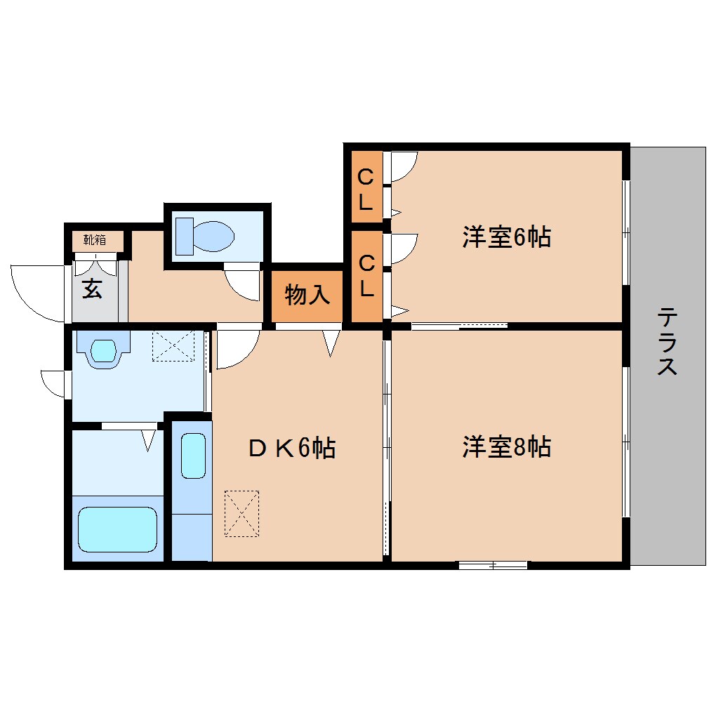 尺土駅 徒歩4分 1階の物件間取画像