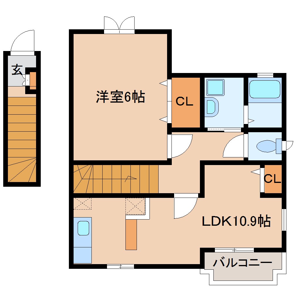 築山駅 徒歩3分 2階の物件間取画像