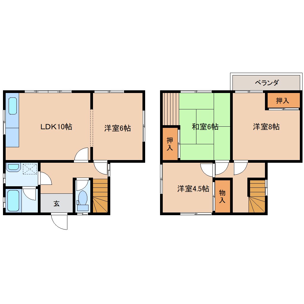 奈良県大和高田市南本町貸家 1階の物件間取画像