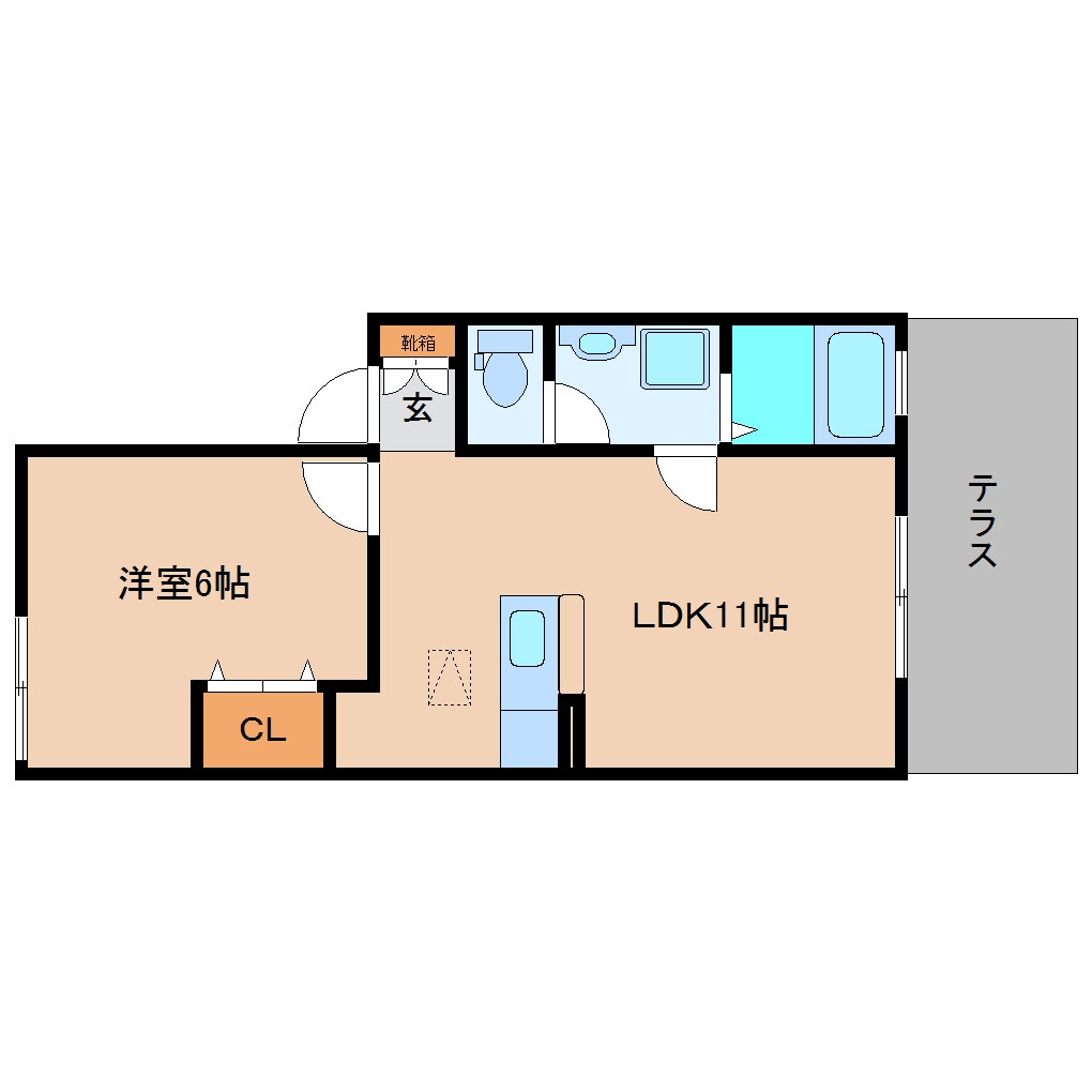 奈良県大和高田市日之出町ハイツ 1階の物件間取画像
