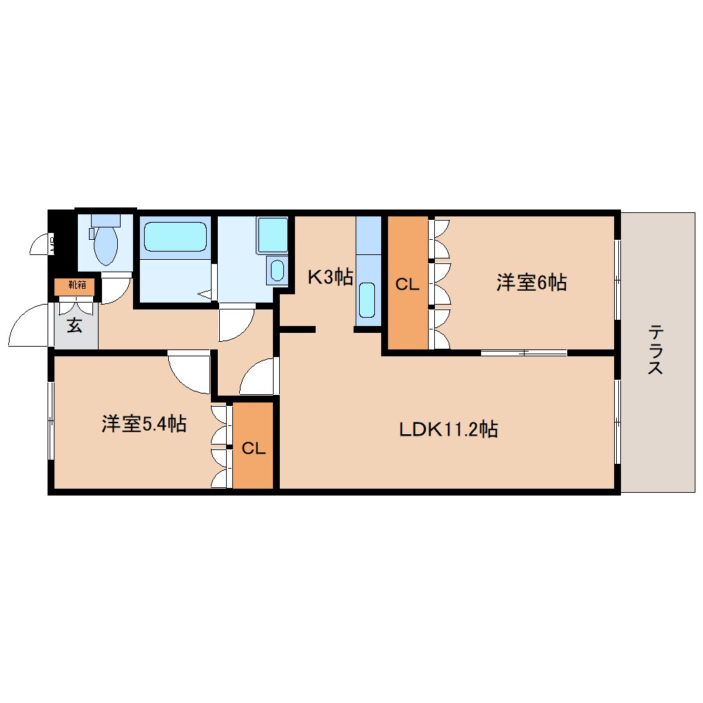 磐城駅 徒歩16分 1階の物件間取画像