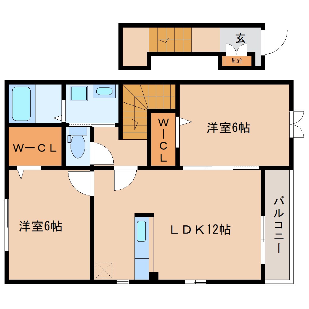 奈良県大和高田市大字市場コーポ 2階の物件間取画像