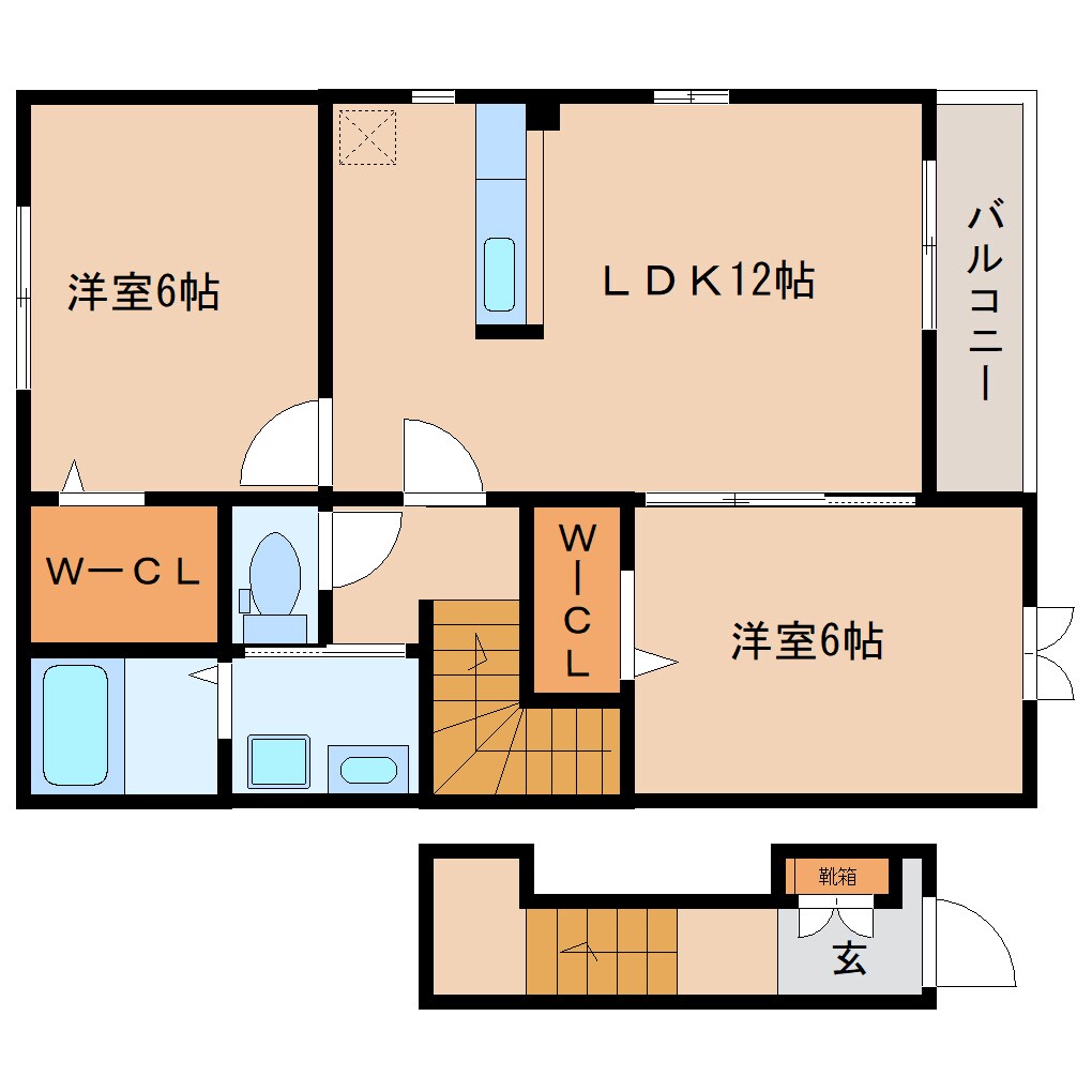 奈良県大和高田市大字市場コーポ 2階の物件間取画像