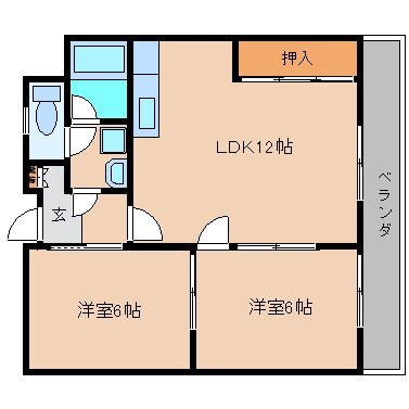 奈良県大和高田市西三倉堂1丁目マンション 4階の物件間取画像