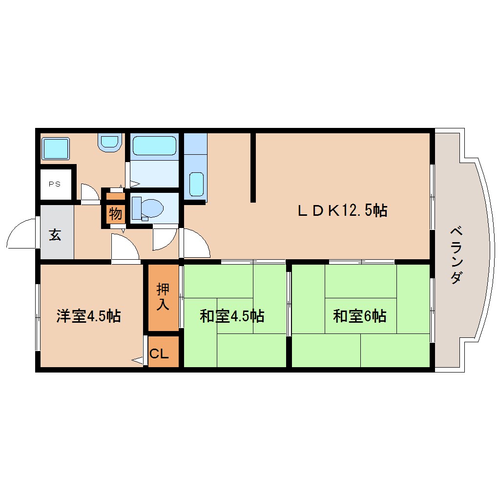 大和高田駅 徒歩5分 3階の物件間取画像