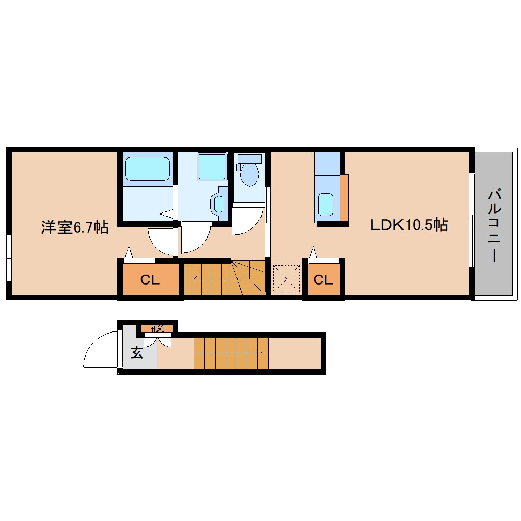 大和高田駅 徒歩9分 2階の物件間取画像