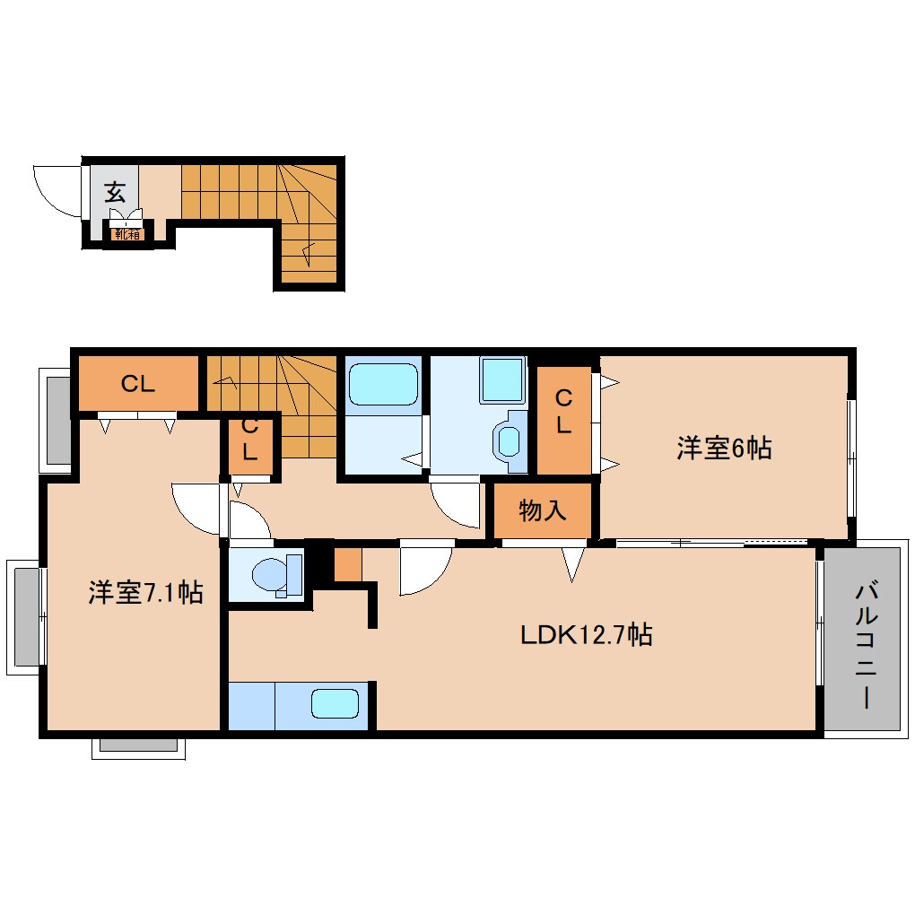 高田市駅 徒歩14分 2階の物件間取画像