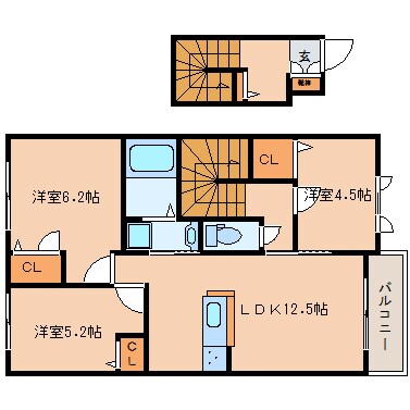 大和高田駅 バス9分  広陵平尾下車：停歩4分 2階の物件間取画像