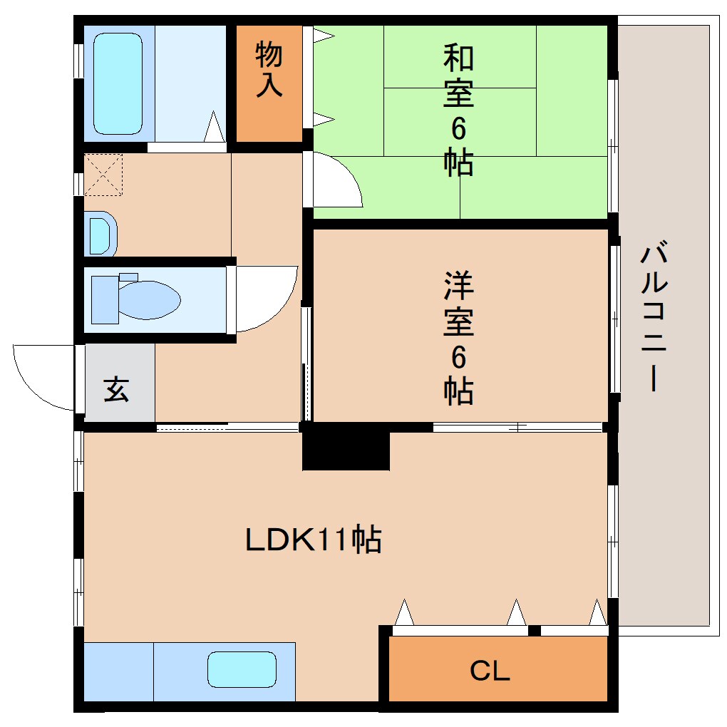 奈良県大和高田市中今里町マンション 2階の物件間取画像