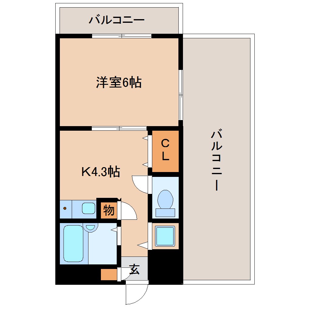 奈良県大和高田市大東町マンション 2階の物件間取画像