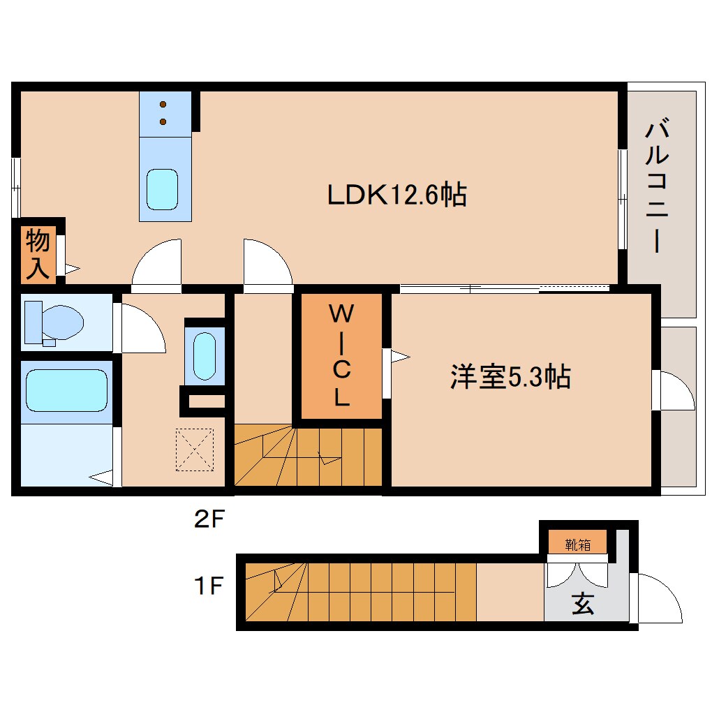 御所駅 徒歩16分 2階の物件間取画像