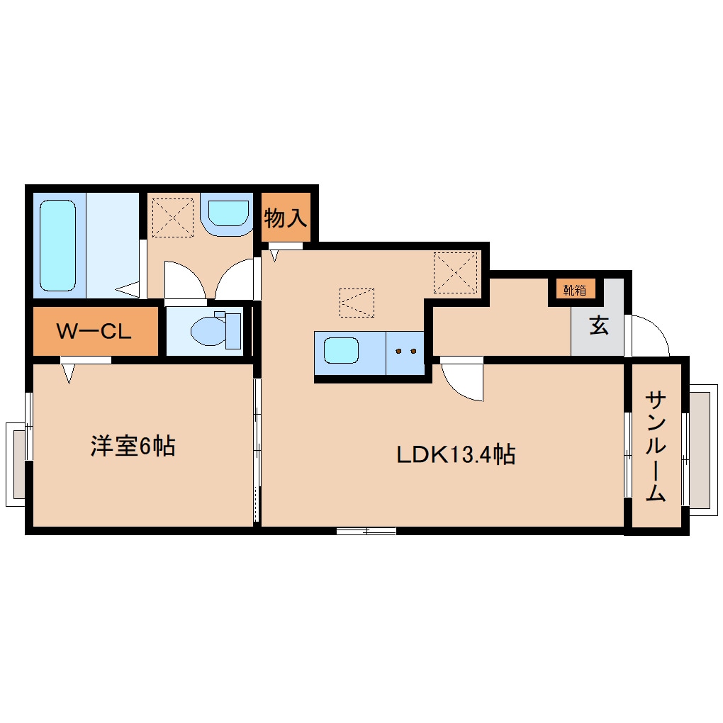 御所駅 徒歩16分 1階の物件間取画像