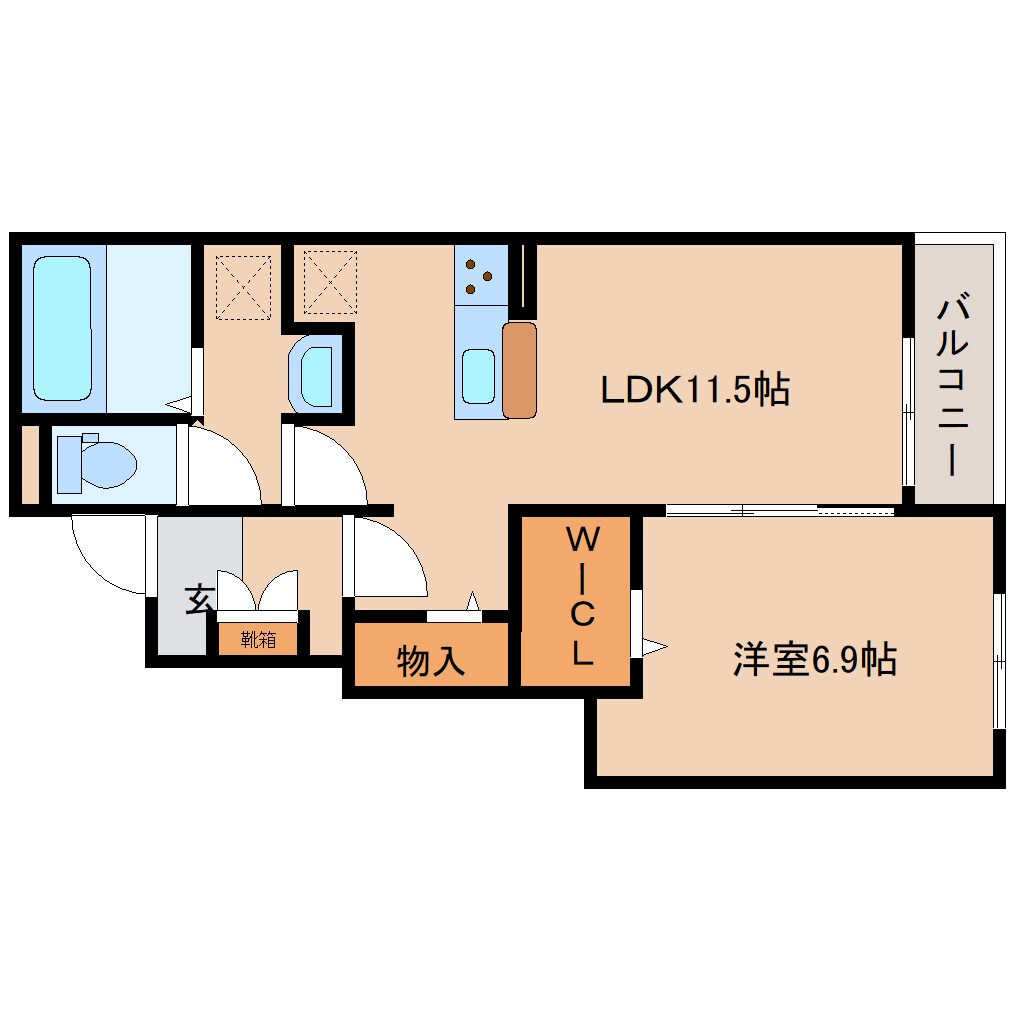 築山駅 徒歩9分 1階の物件間取画像