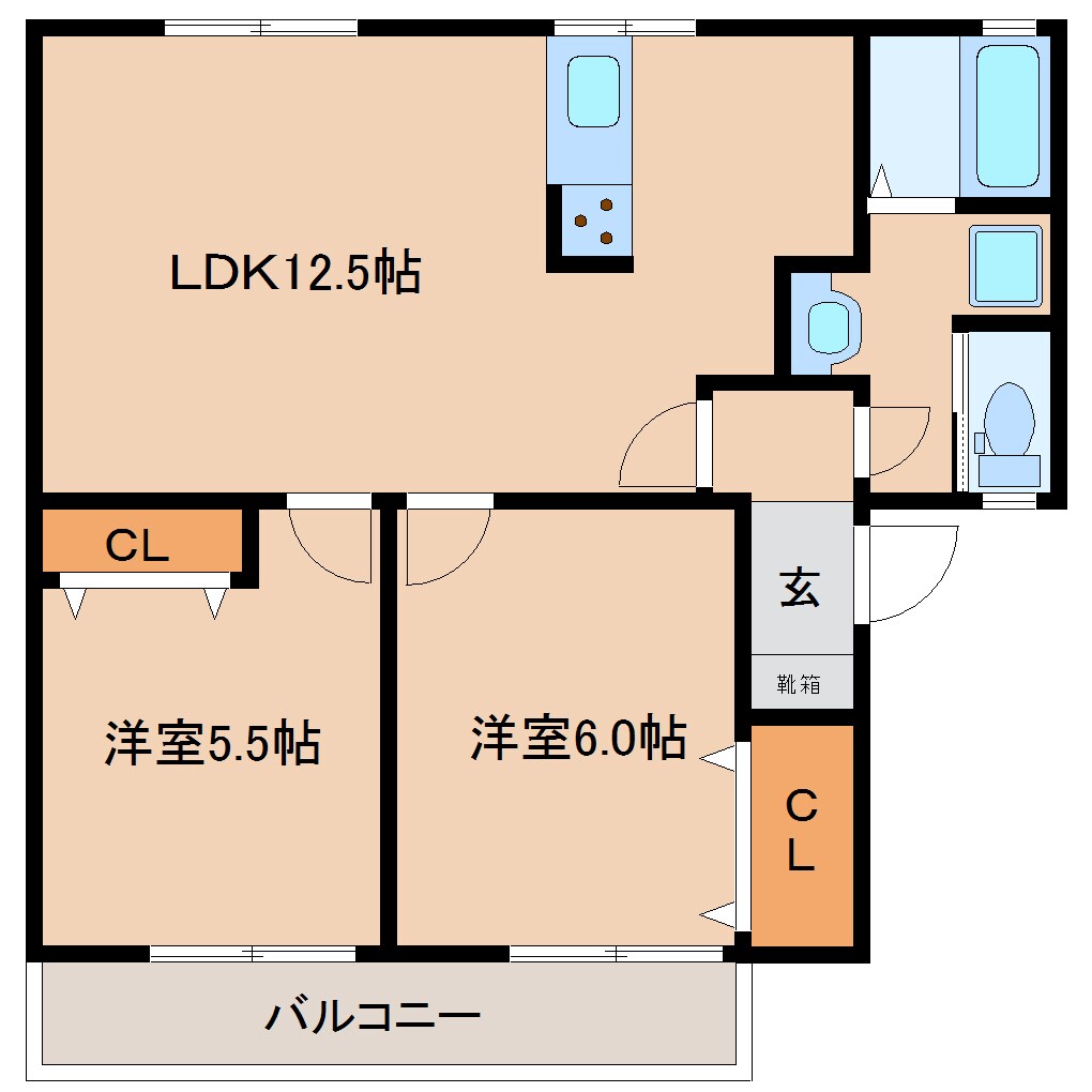 八木西口駅 徒歩10分 2階の物件間取画像