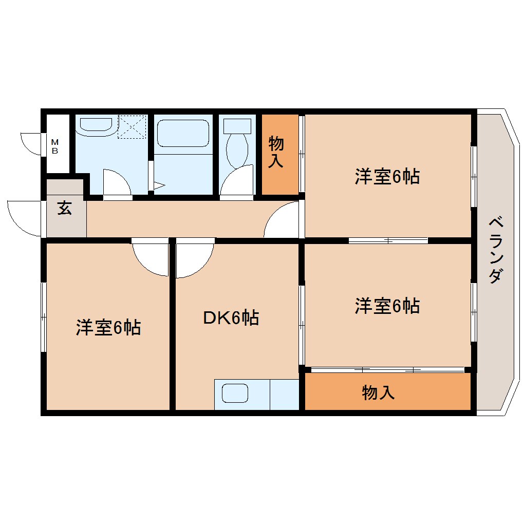 坊城駅 徒歩15分 3階の物件間取画像