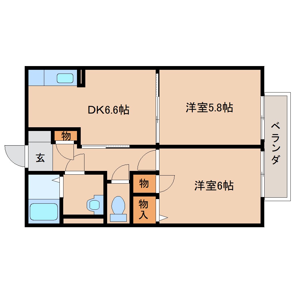 耳成駅 徒歩8分 2階の物件間取画像
