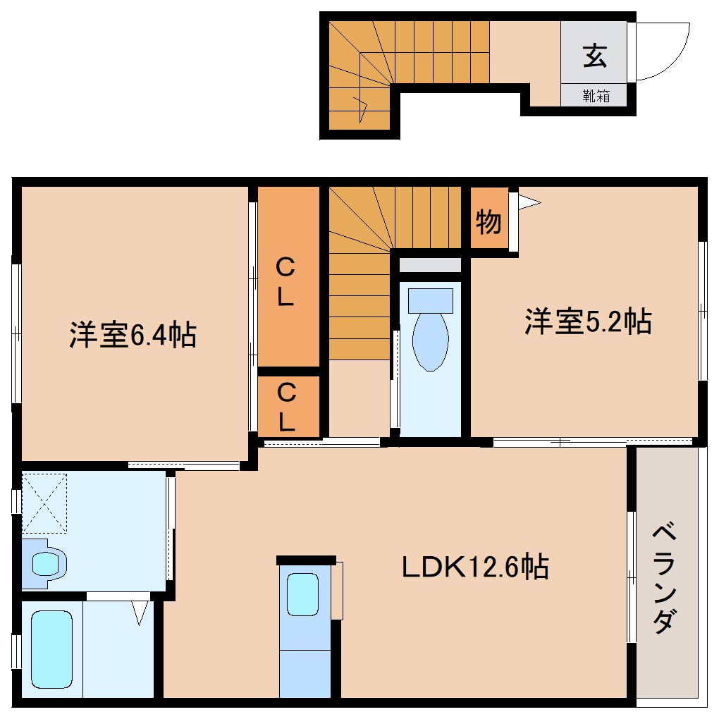 大和八木駅 徒歩10分 2階の物件間取画像