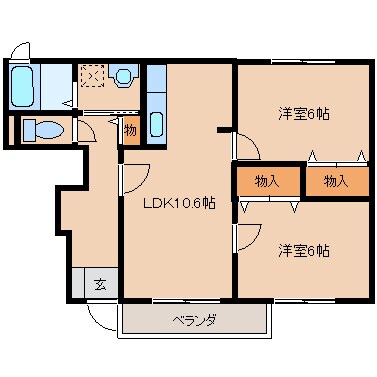 笠縫駅 徒歩9分 1階の物件間取画像